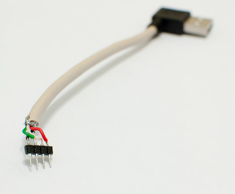 Cable with soldered pin header