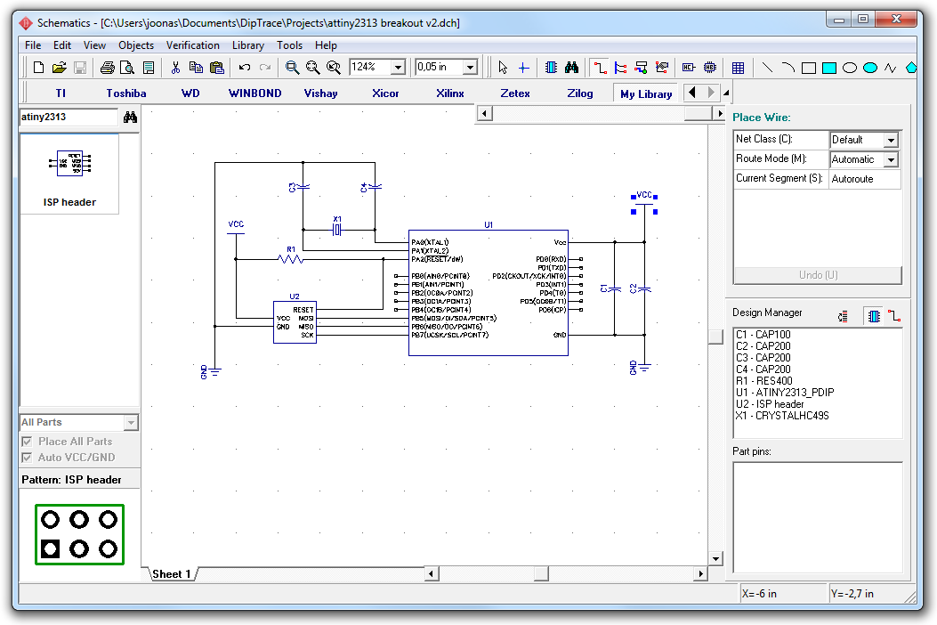 convert pcb layout to schematic in diptrace