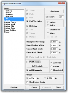 print out color code diptrace parts