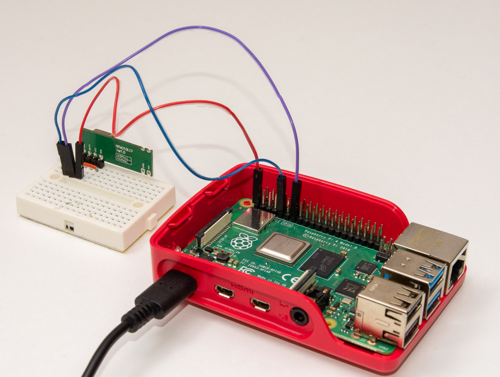 Raspberry Pi wired to 433 MHz receiver